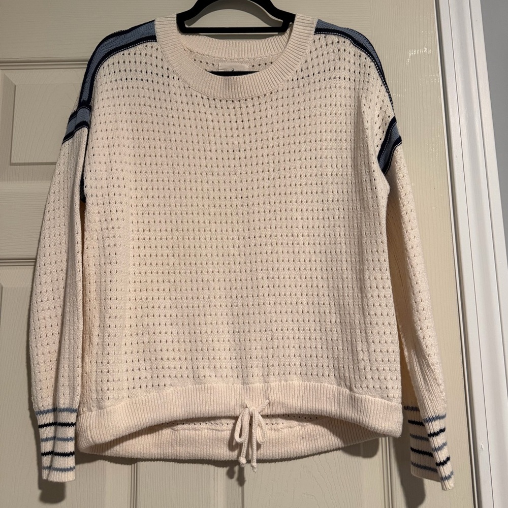 Lou & Grey Cream Sweater with Blue Stripes